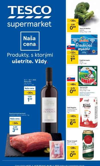 Leták TESCO supermarket - 12.1.2022 - 18.1.2022.