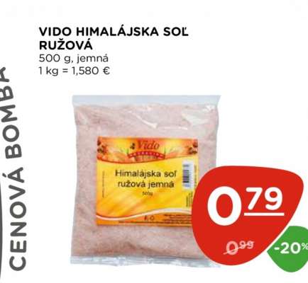 VIDO HIMALÁJSKA SOĽ RUŽOVÁ