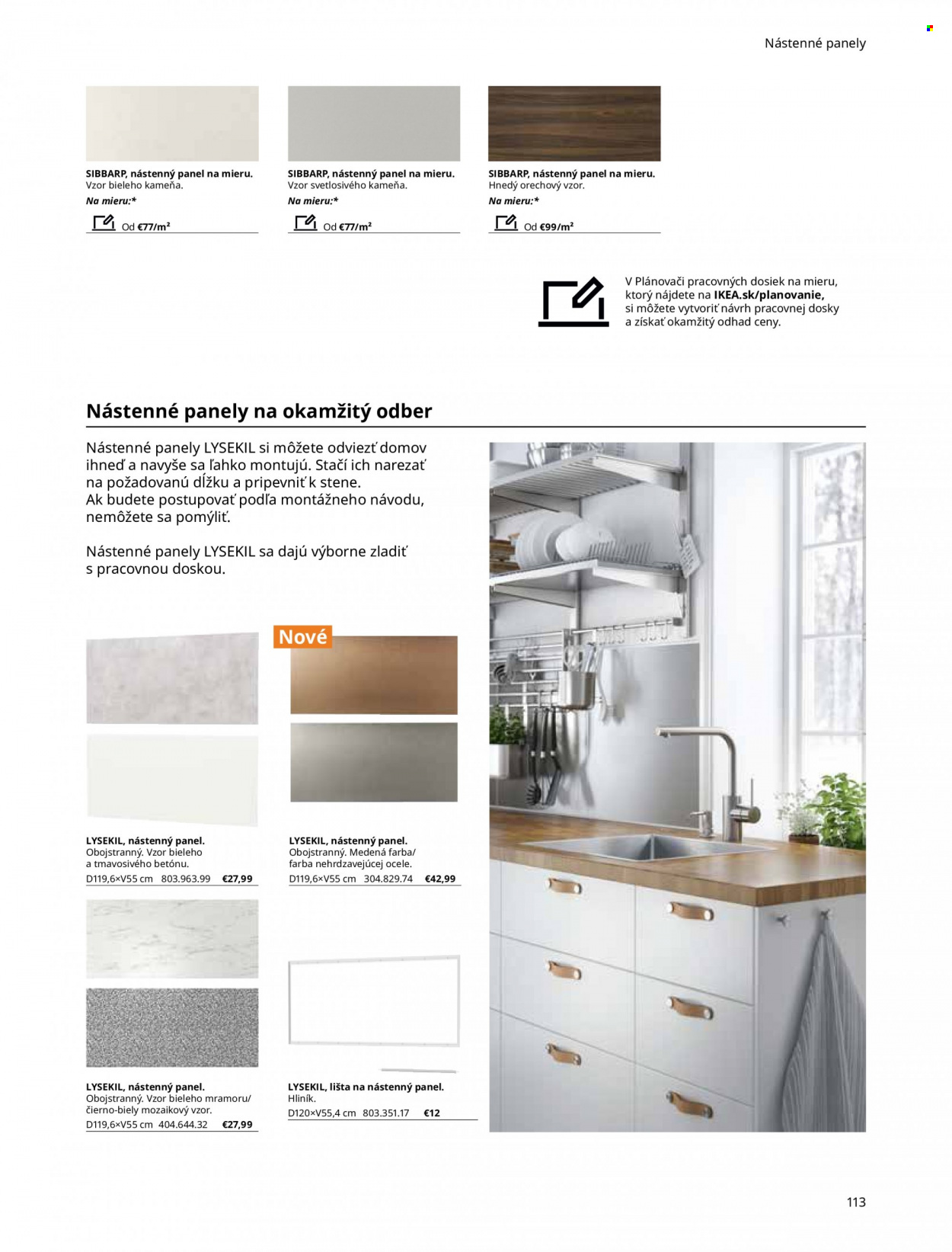 Leták IKEA - Produkty v akcii - nástenný panel. Strana 113.