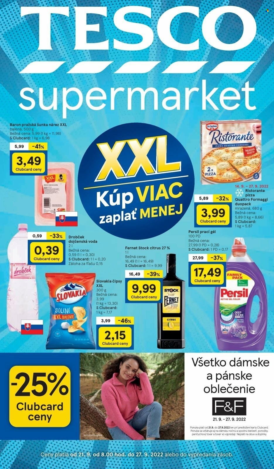 Leták TESCO supermarket - 21.9.2022 - 27.9.2022. Strana 1.