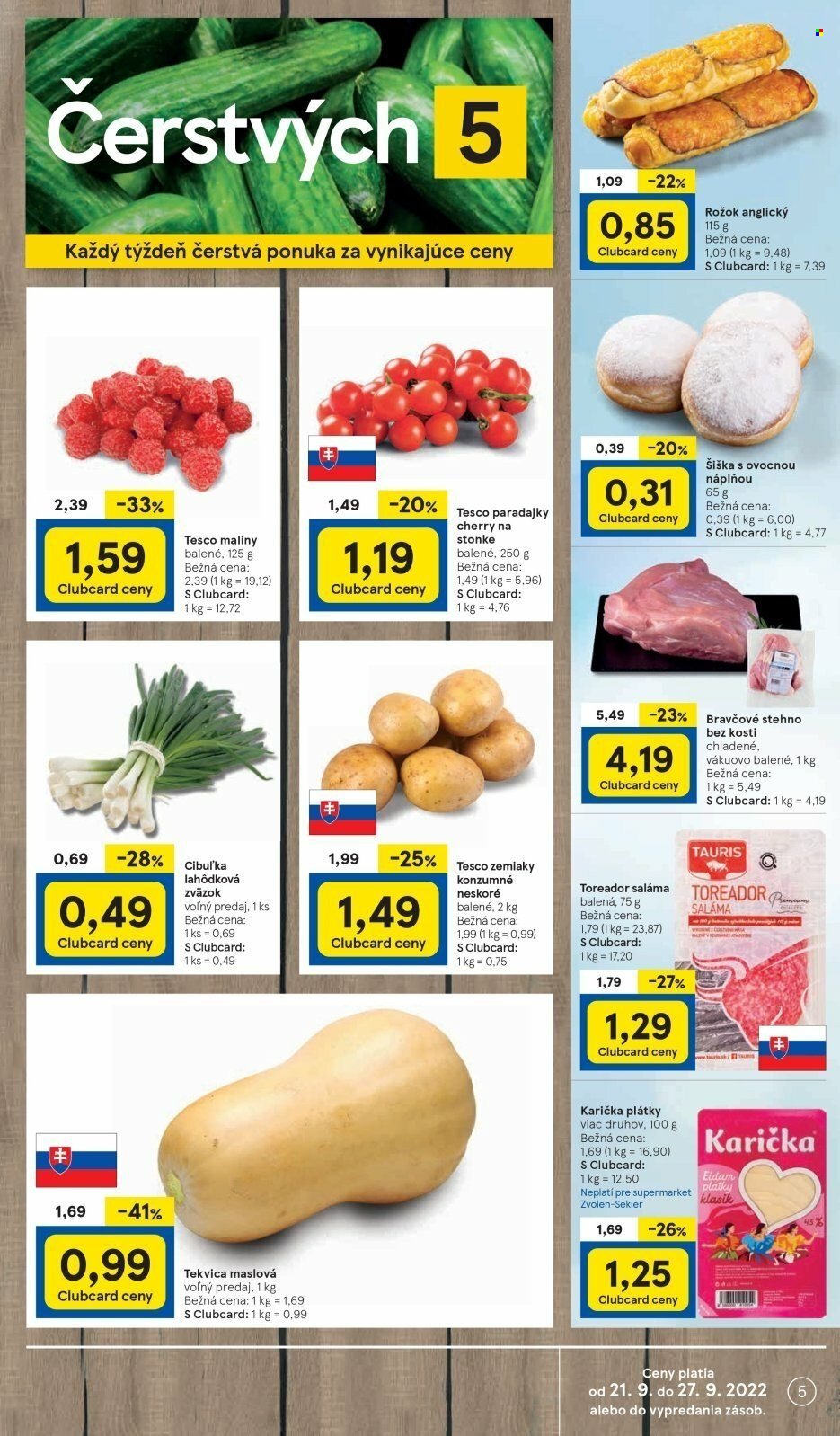 Leták TESCO supermarket - 21.9.2022 - 27.9.2022. Strana 5.