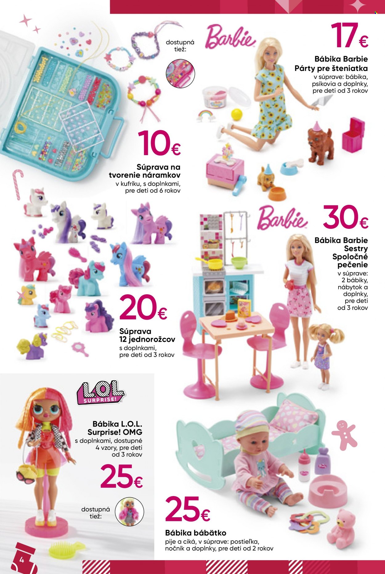 Leták Pepco - 3.11.2022 - 31.12.2022 - Produkty v akcii - bábika, Barbie, kreatívna súprava, figúrka na hranie, L.O.L. Surprise. Strana 4.