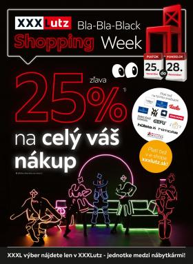 XXXLutz - Bla-Bla-Black Shopping Week - zľava 25 % na celý váš nákup