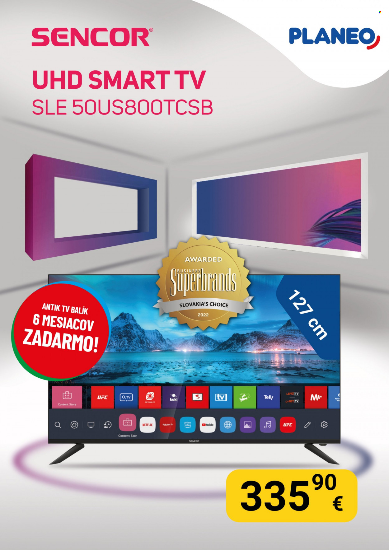 Leták PLANEO Elektro - 16.1.2023 - 31.1.2023 - Produkty v akcii - Sencor, smart TV, televízor, UHD Smart TV. Strana 4.