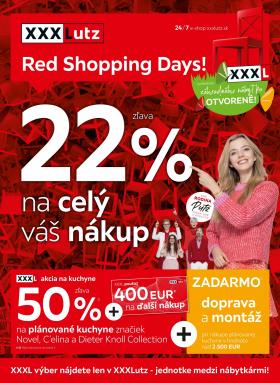 XXXLutz - Red Shopping Days - zľava 22 % na celý váš nákup