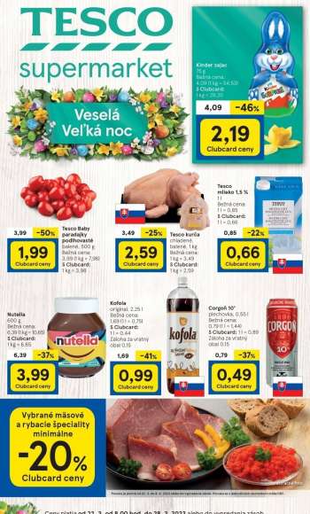 Leták TESCO supermarket - Veselá Veľká noc