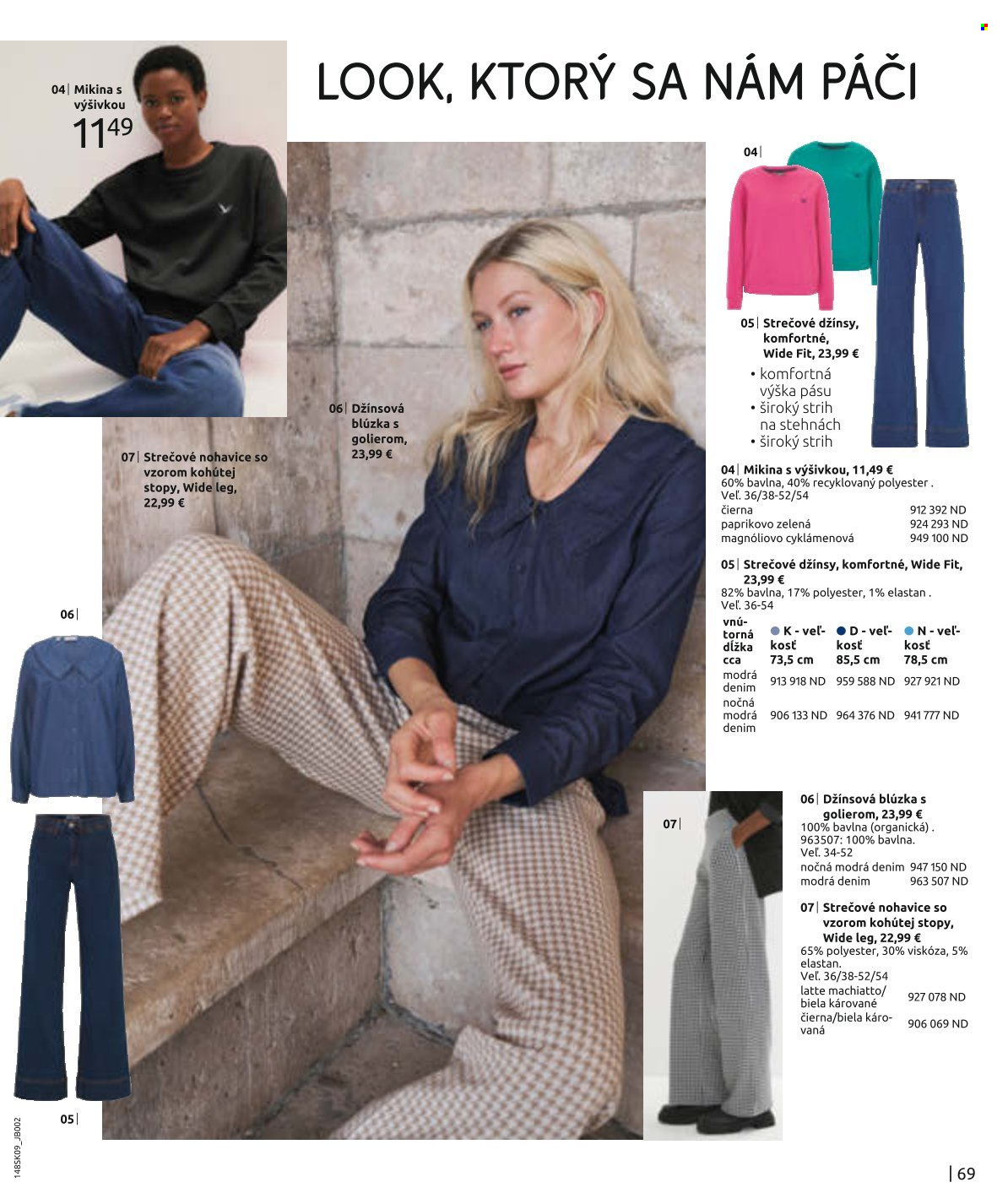 thumbnail - Leták Bonprix - 12.9.2023 - 28.2.2024 - Produkty v akcii - džínsy, strečové džínsy, nohavice, strečové nohavice, blúzka, mikina. Strana 71.