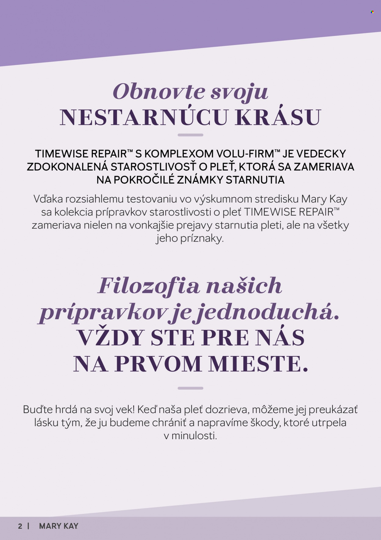 Leták Mary Kay. Strana 2