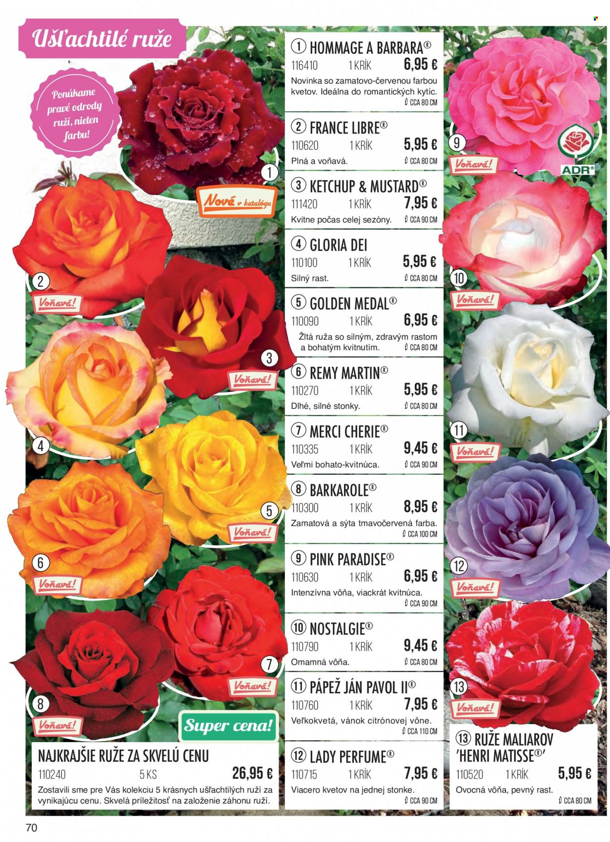 thumbnail - Leták Starkl - Produkty v akcii - ruža, kvetinová dekorácia. Strana 70.