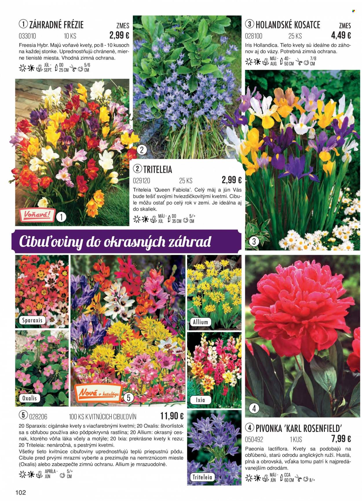 thumbnail - Leták Starkl - Produkty v akcii - jarné kvetiny, cibuľoviny, kvitnúce rastliny, pivonka. Strana 102.