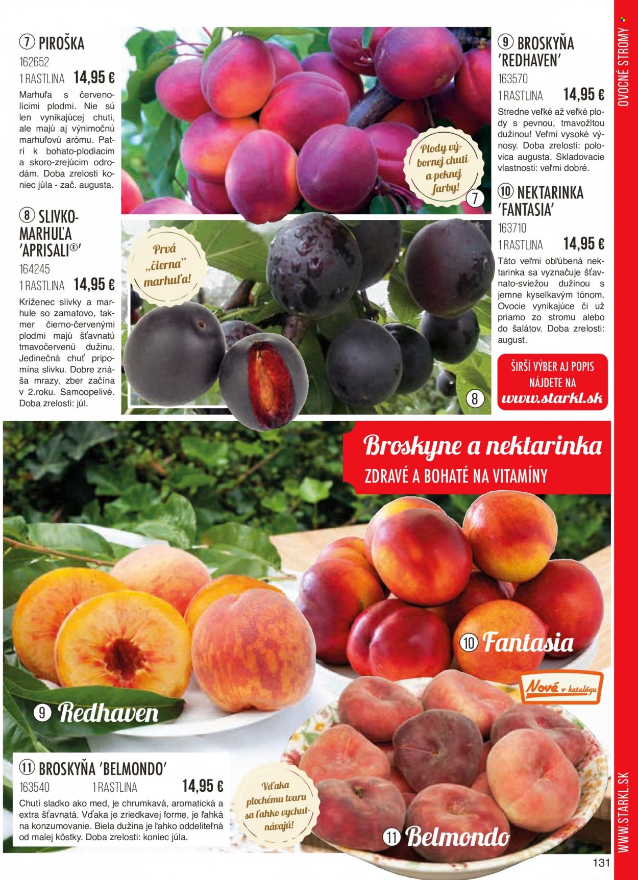 Leták Starkl - Produkty v akcii - ovocné stromy, vonkajšie rastliny. Strana 131.