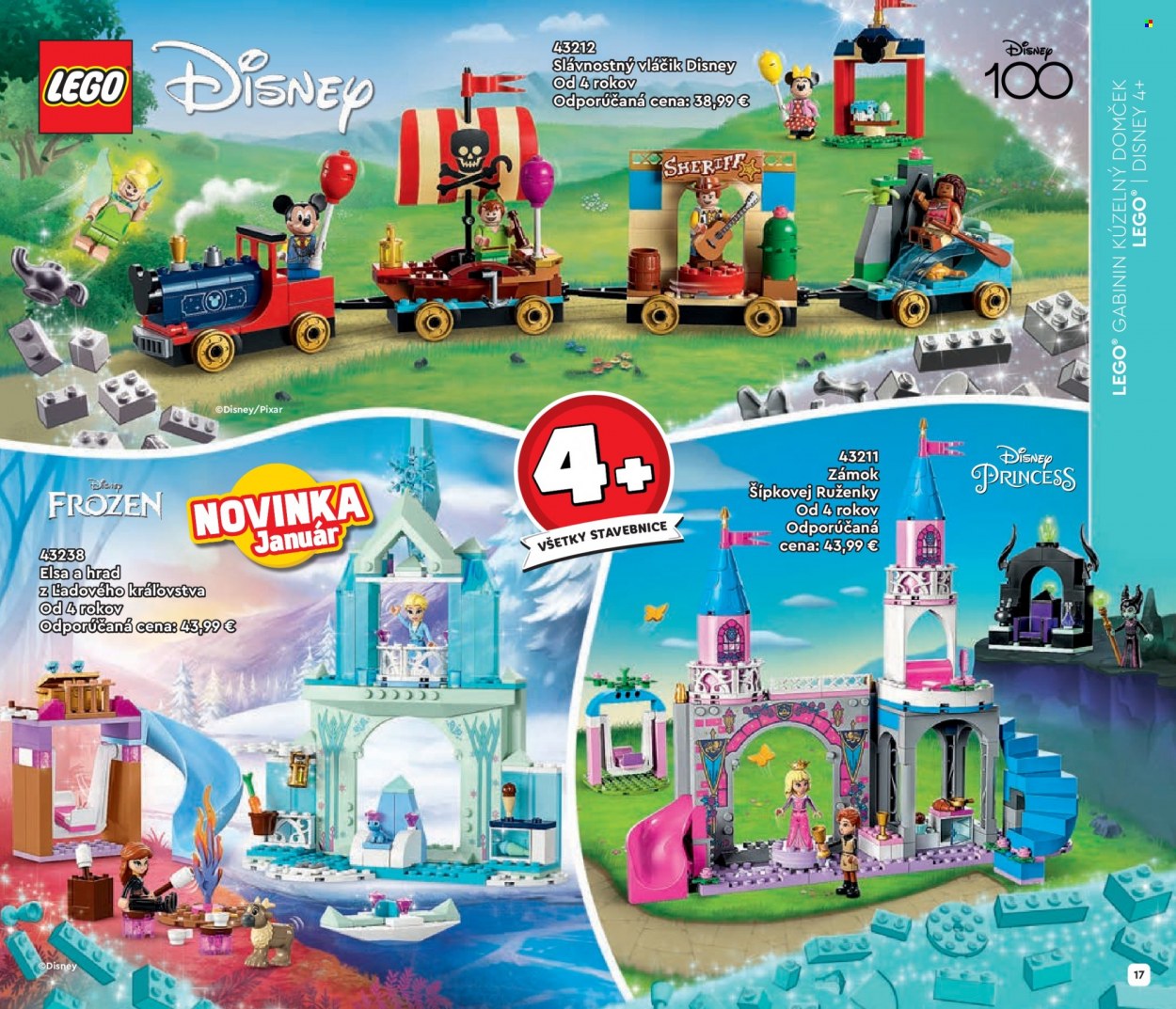 thumbnail - Leták Alltoys - 1.1.2024 - 31.5.2024 - Produkty v akcii - Disney, L'adové královstvo, zámok, domček, LEGO, stavebnica, vlaková súprava, LEGO Disney, hrad. Strana 17.