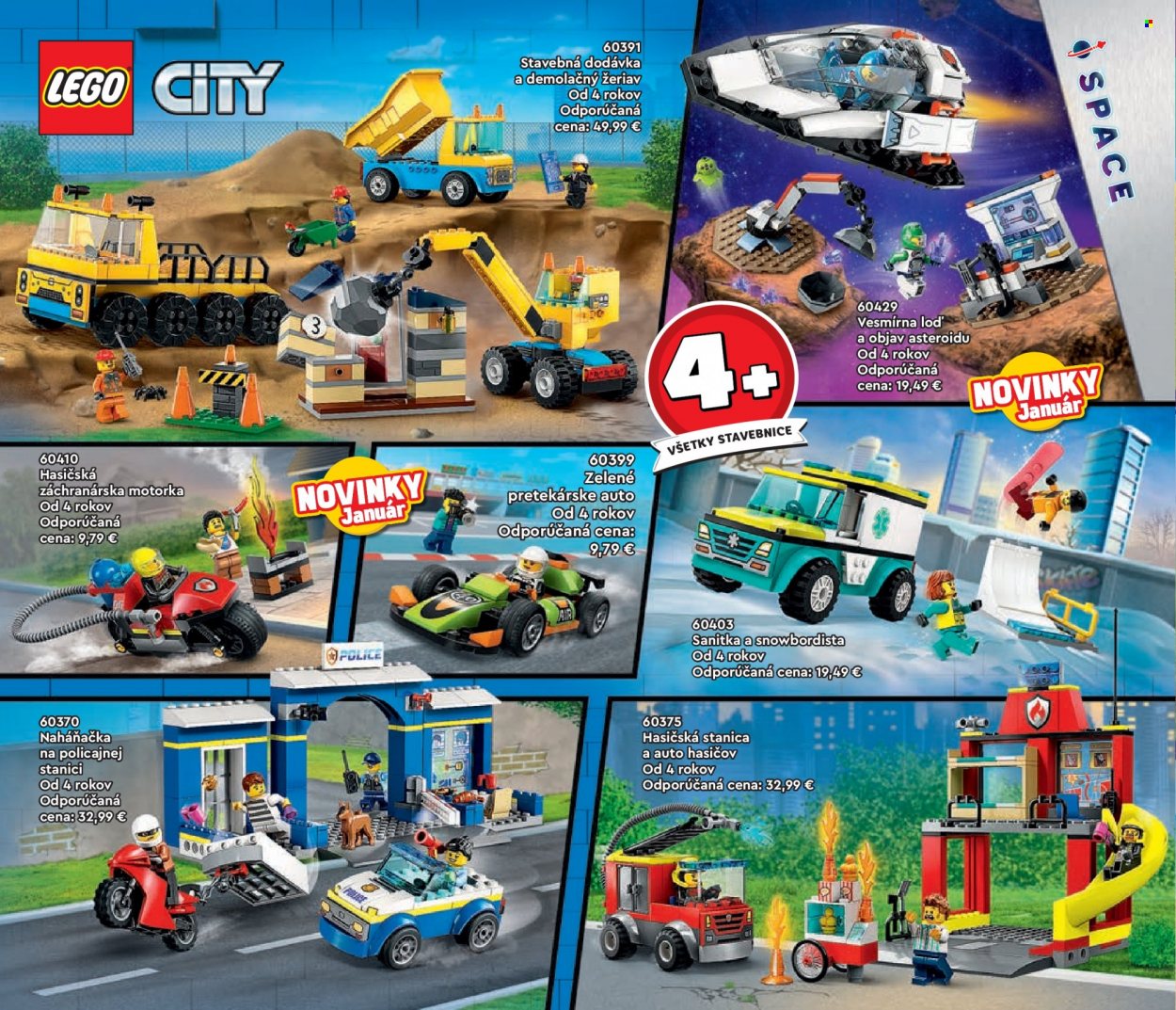 thumbnail - Leták Alltoys - 1.1.2024 - 31.5.2024 - Produkty v akcii - sanitka, pretekárske auto, LEGO, LEGO City, stavebnica, hasičská súprava, motorka, žeriav. Strana 20.