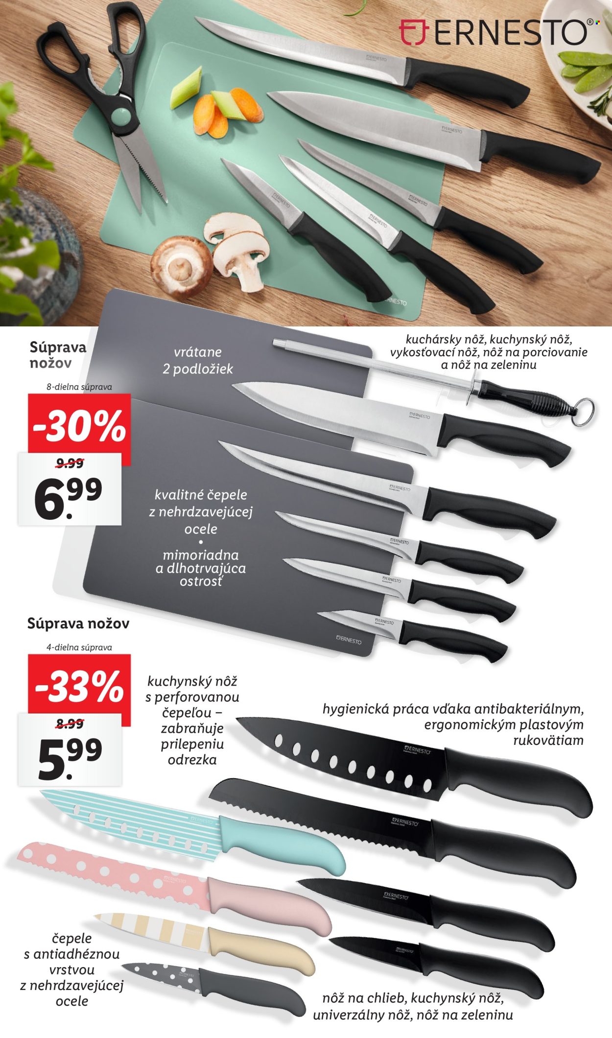 thumbnail - Leták Lidl - Produkty v akcii - nôž, nôž na chlieb, sada nožov. Strana 15.