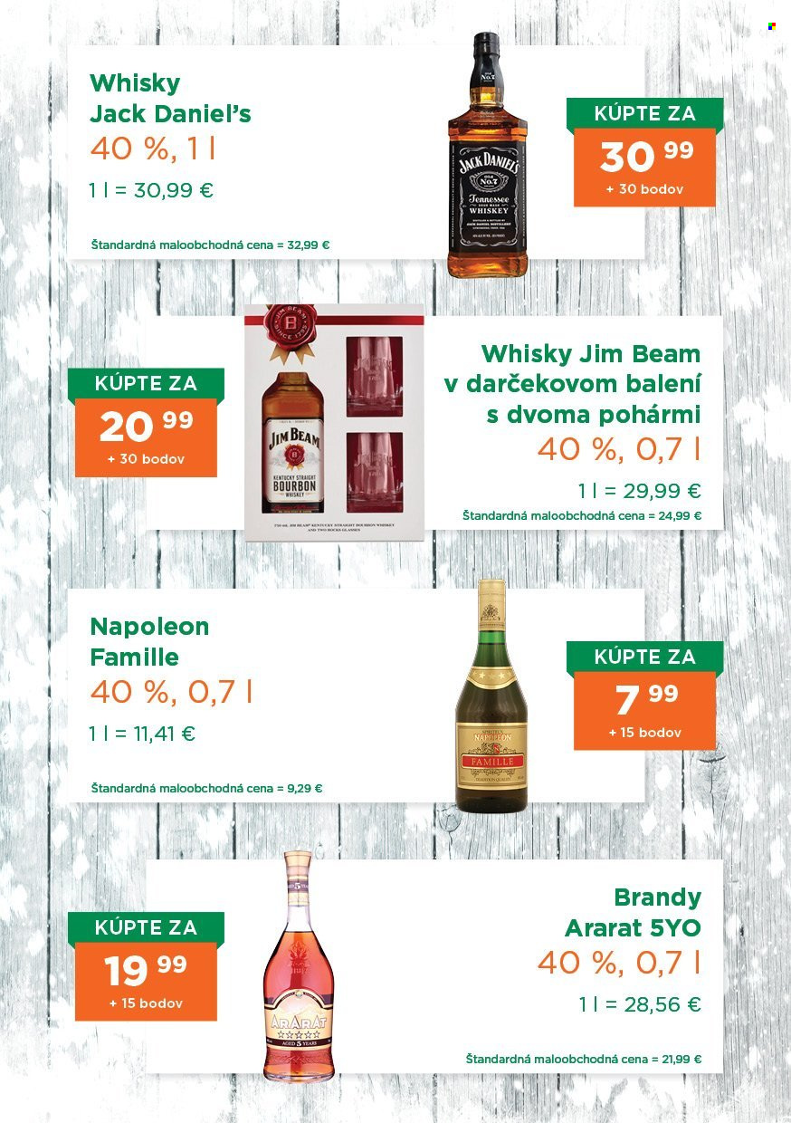 thumbnail - Leták 1Day - 1.2.2024 - 30.4.2024 - Produkty v akcii - darčekové balenie, alkohol, brandy, Jack Daniel's, whisky, Jim Beam, Ararat, Napoleon. Strana 3.