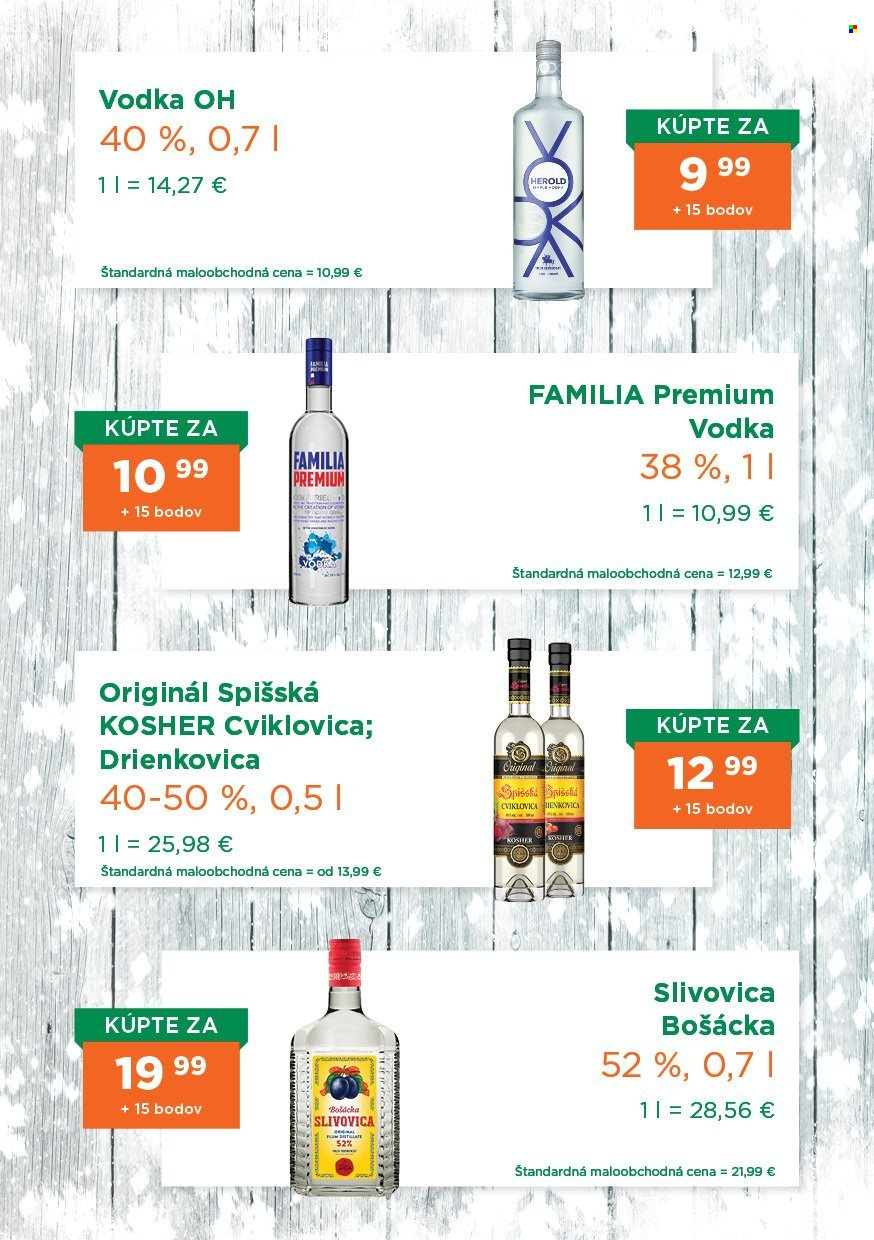 thumbnail - Leták 1Day - 1.2.2024 - 30.4.2024 - Produkty v akcii - alkohol, Bošácka slivovica, slivovica, vodka, Familia, Herold. Strana 4.