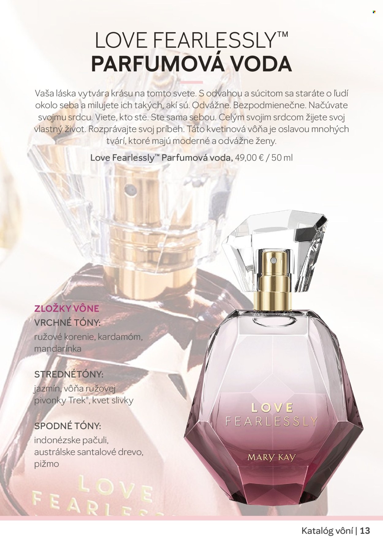 thumbnail - Leták Mary Kay - Produkty v akcii - vôňa, parfumová voda, Love Fearlessly. Strana 13.