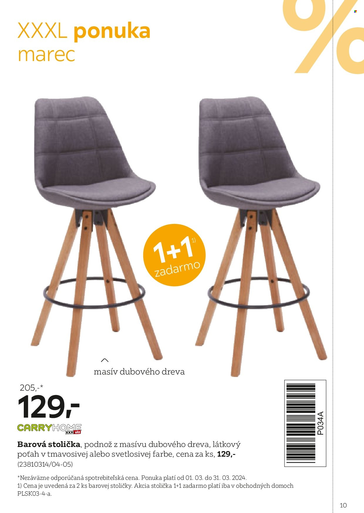 thumbnail - Leták XXXLutz - 1.2.2024 - 31.7.2024 - Produkty v akcii - barová stolička, stolička. Strana 10.