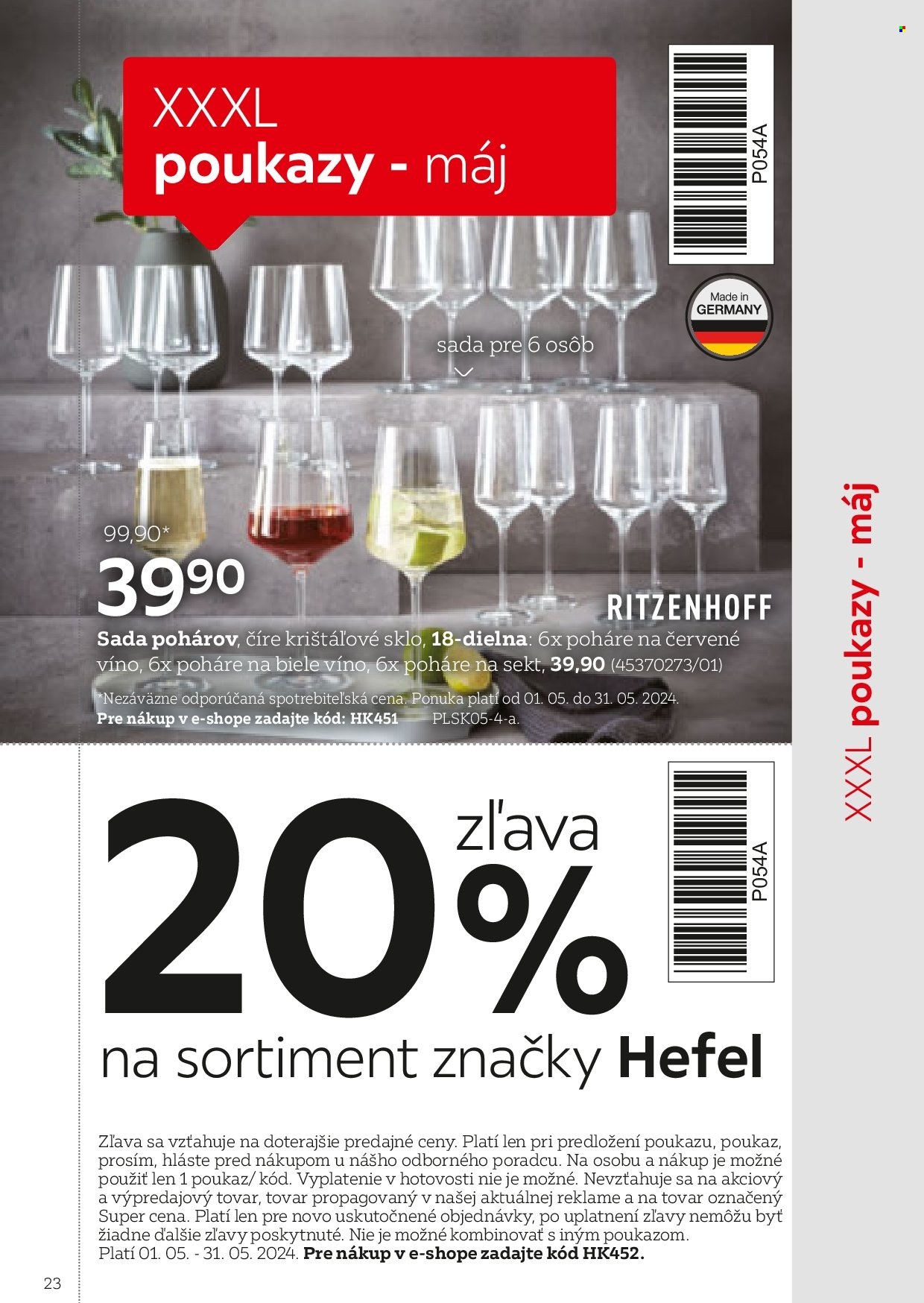 thumbnail - Leták XXXLutz - 1.2.2024 - 31.7.2024 - Produkty v akcii - pohár, sada pohárov, pohár na víno. Strana 23.