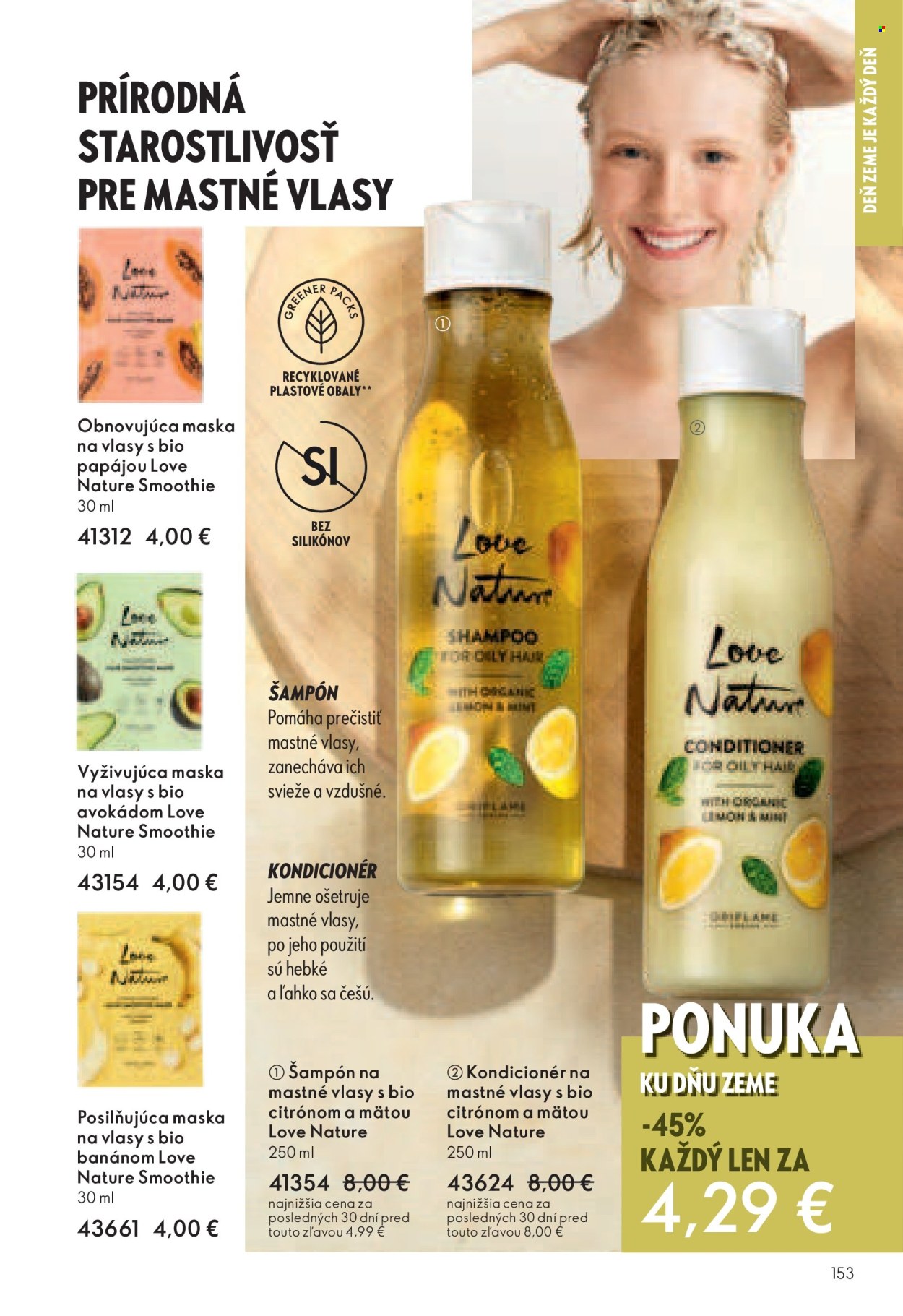 thumbnail - Leták Oriflame - 16.4.2024 - 6.5.2024 - Produkty v akcii - šampón, šampón proti lupinám, kondicionér, maska na vlasy. Strana 153.