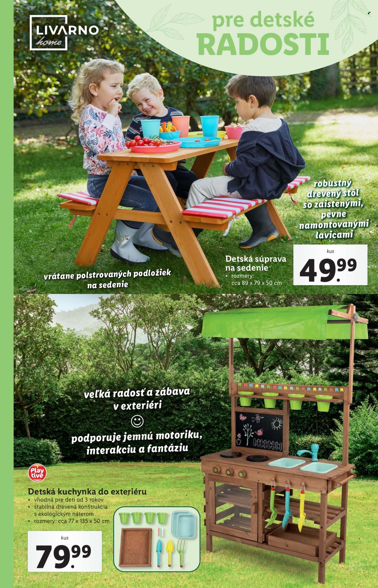 thumbnail - Leták Lidl - Produkty v akcii - stôl, detská sedacia súprava, detská kuchynka. Strana 36.