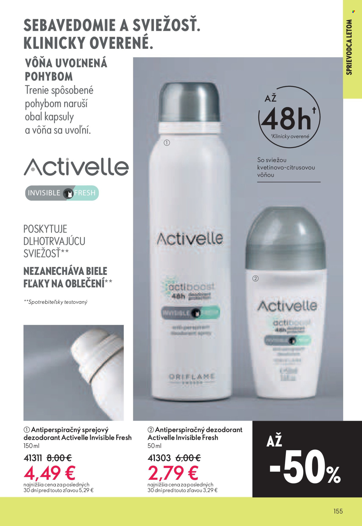 thumbnail - Leták Oriflame - 7.5.2024 - 27.5.2024 - Produkty v akcii - antiperspirant, dezodorant. Strana 155.
