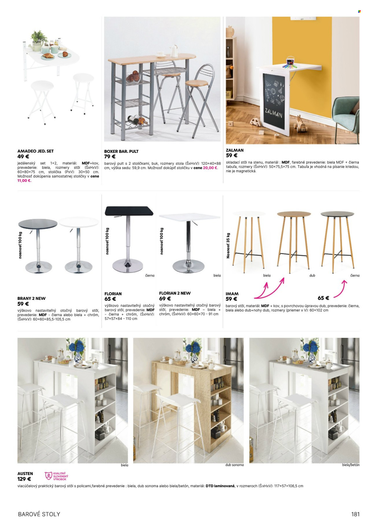 thumbnail - Leták Kondela - 25.5.2024 - 31.12.2025 - Produkty v akcii - jedálenská súprava, stôl, barový stôl, barový pult, rozkladací stôl, stolička. Strana 181.