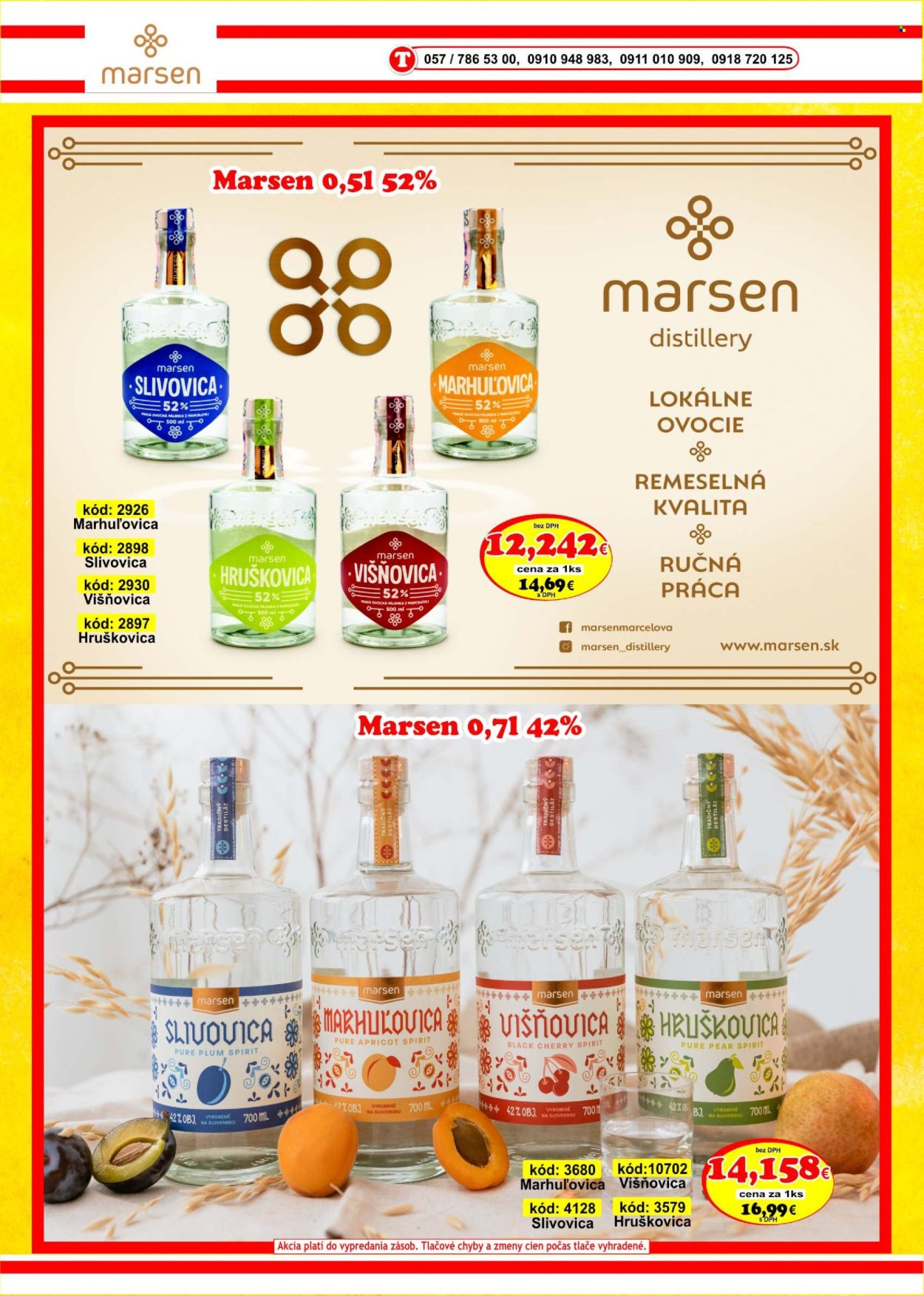 thumbnail - Leták DMJ market - 1.5.2024 - 30.6.2024 - Produkty v akcii - alkohol, slivovica, hruškovica, marhuľovica, Marsen, Cien. Strana 52.