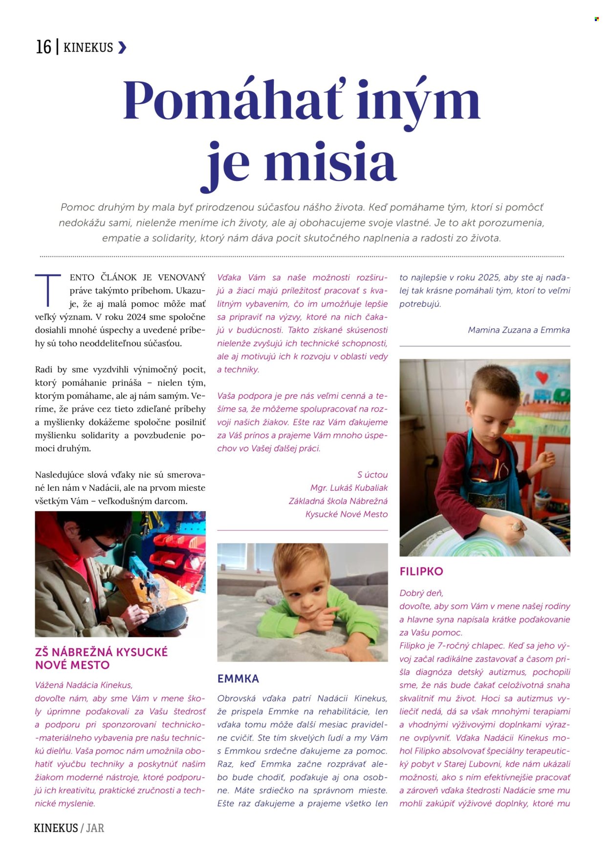 Leták Kinekus. Strana 1
