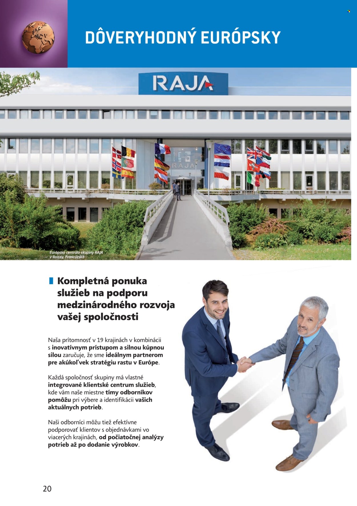 Leták RAJA. Strana 1