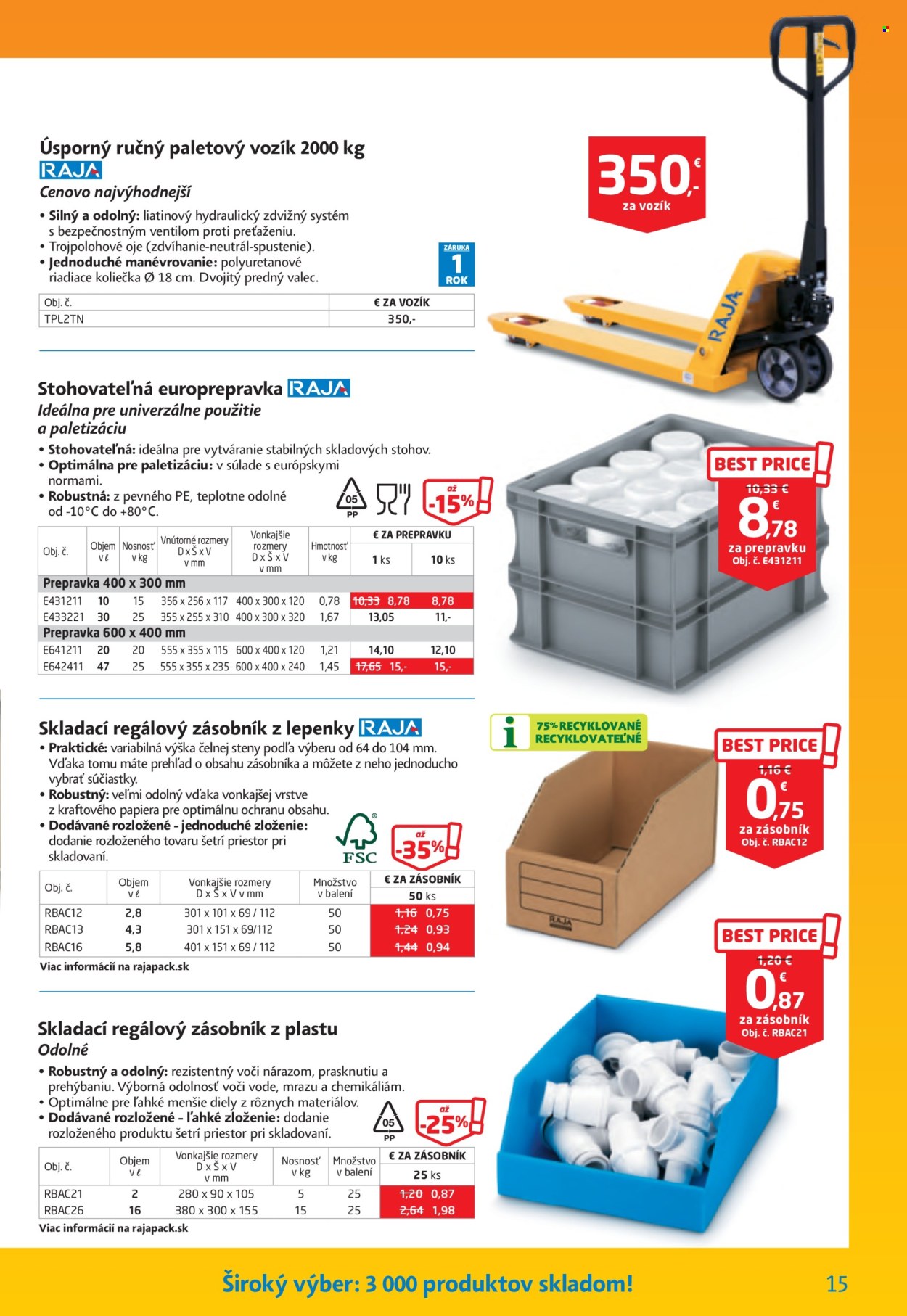 Leták RAJA. Strana 1