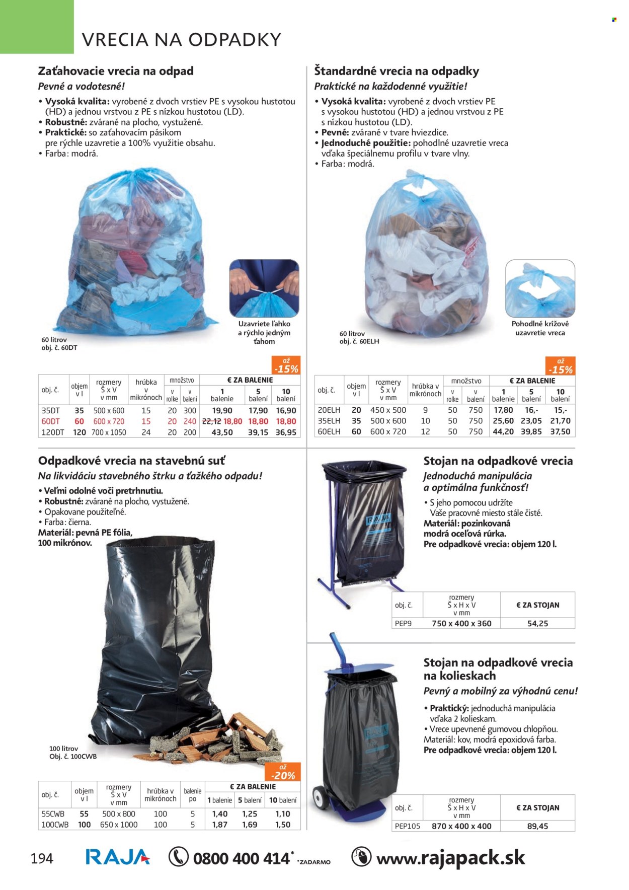 Leták RAJA. Strana 1