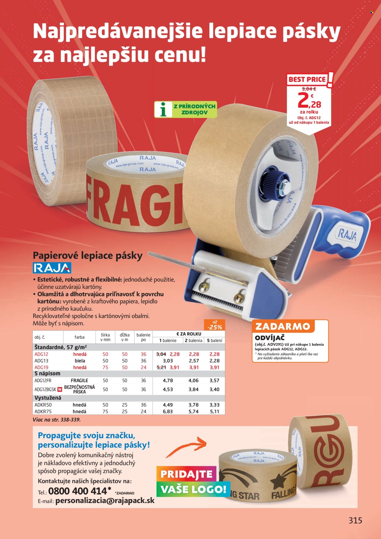 Leták RAJA. Strana 1