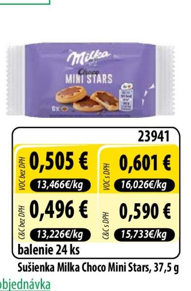Sušienka Milka Choco Mini Stars, 37,5 g