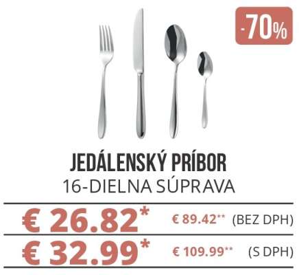 JEDÁLENSKÝ PRÍBOR 16-DIELNA SÚPRAVA