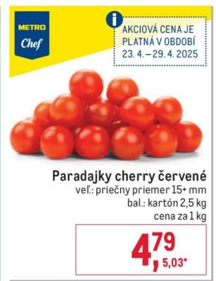 Paradajky cherry červené