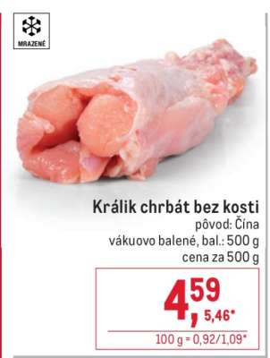 Králik chrbát bez kosti