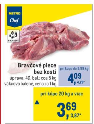 Bravčové plece bez kosti