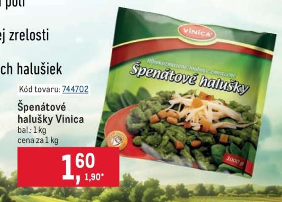 Špenátové halušky Vinica