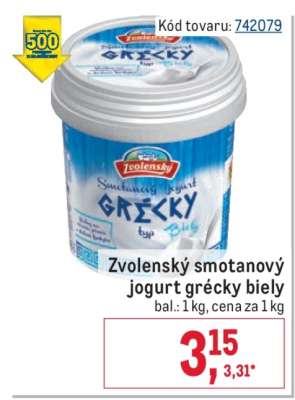Zvolenský smotanový jogurt grécky biely