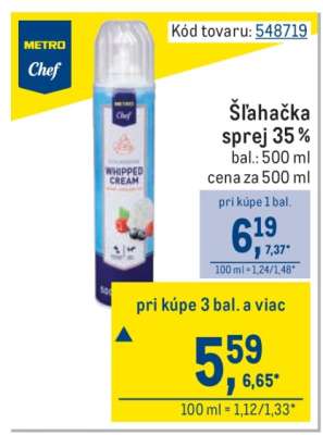 Šľahačka sprej 35 %