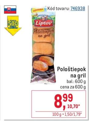 Pološtiepok na gril