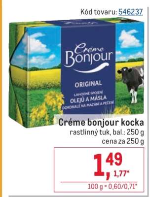 Crème bonjour kocka