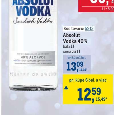 Absolut Vodka 40 %