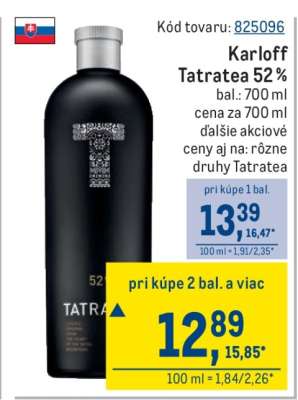 Karloff Tatratea 52 %