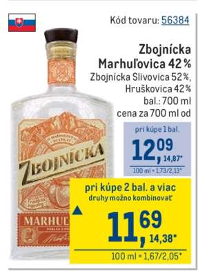 Zbojnícka marhuľovica 42 %