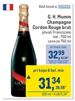 G. H. Mumm Champagne Cordon rouge brut