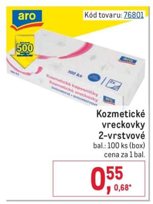 Kozmetické vreckovky 2-vrstvové