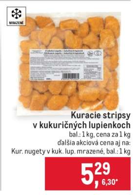 Kuracie stripsy v kukuričných lupienkoch