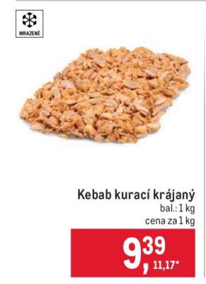 Kebab kurací krájaný